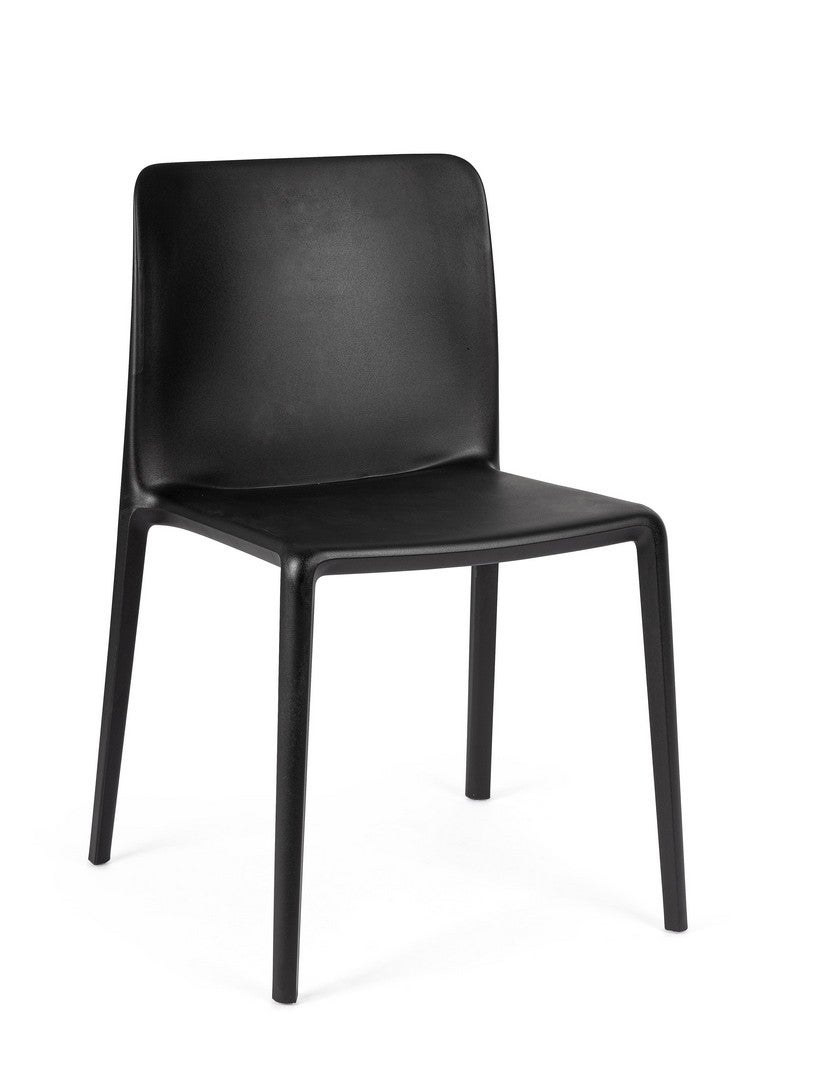 Zestaw 6 krzeseł do jadalni ze stali czarnej i polipropylenu