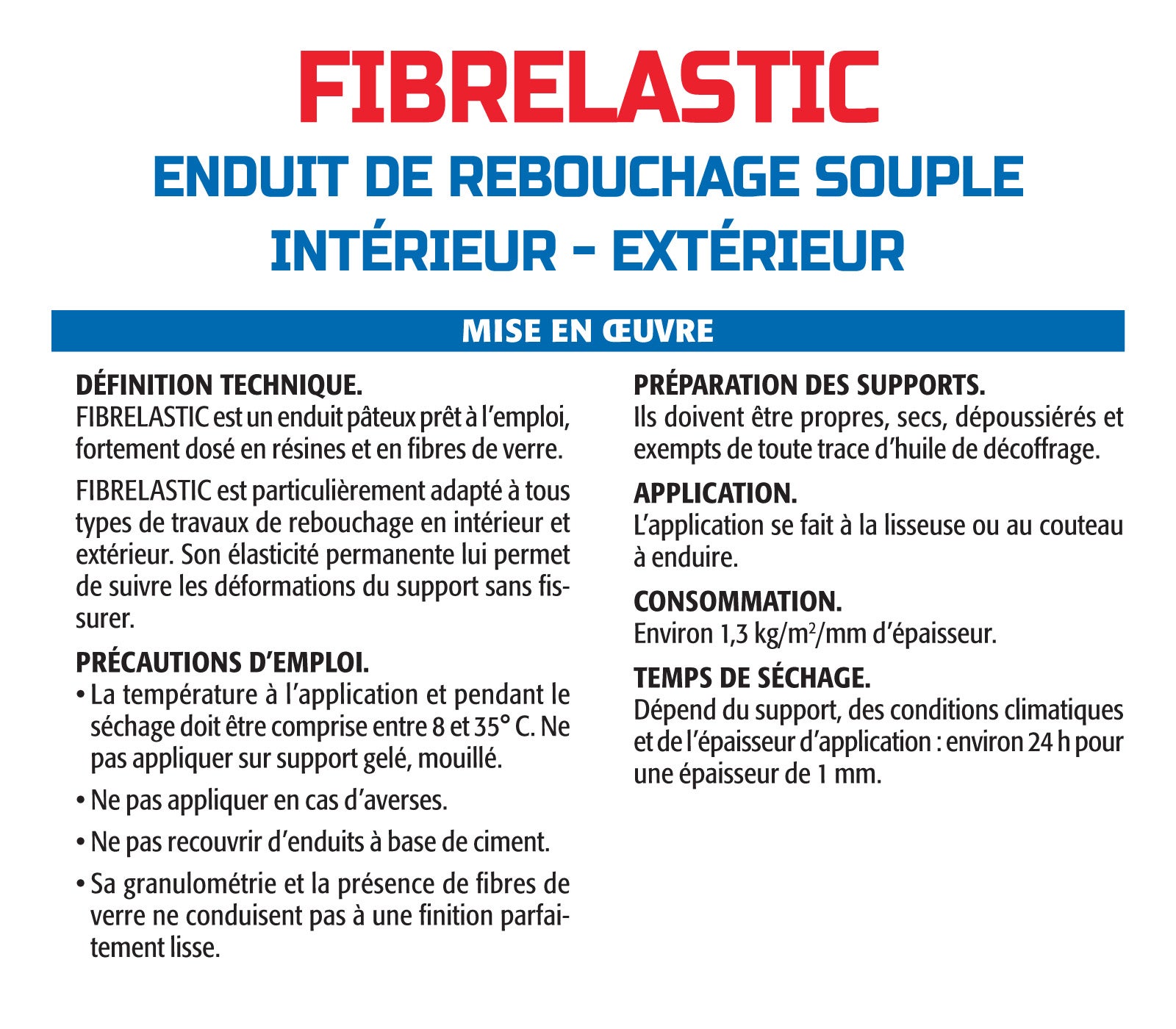 Enduit de Rebouchage Élastique Fibrelastic à Base de Fibre de Verre pour Fissures Vivantes, Intérieur/Extérieur, seau de 5 kg - 3