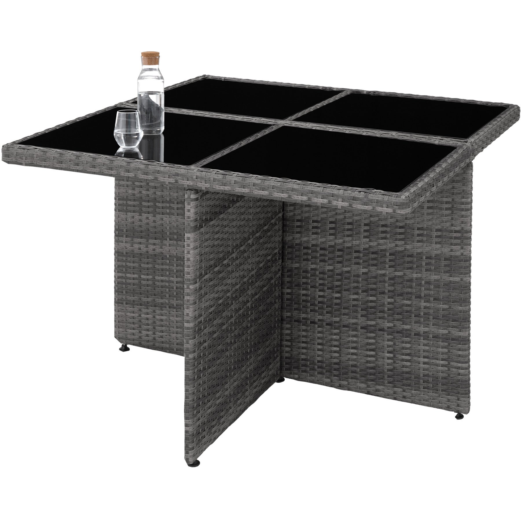 Salon de jardin en résine tressée et aluminium 8 places avec 2 sets de housse de protection TECTAKE - 4