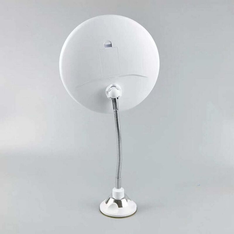 Specchio 10X Con Luce LED A Ventosa – Collo Di Cigno Regolabile A 360°, Perfetto Per Trucco E Cura Dei Dettagli, Con 18 Perle LED, Alimentato Da 3 Batterie AAA