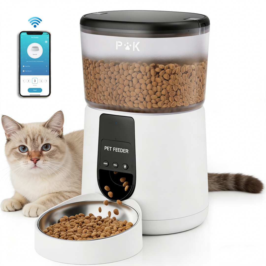 Puppy Kitty Pro Puppy Kitty Pro Dispensador Automático De Croquetas 2.4G Wifi 4L, Comedero Automático Para Gatos Con App Conectada, Dispensador De Comida Para Mascotas Blanco , Leroy Merlin