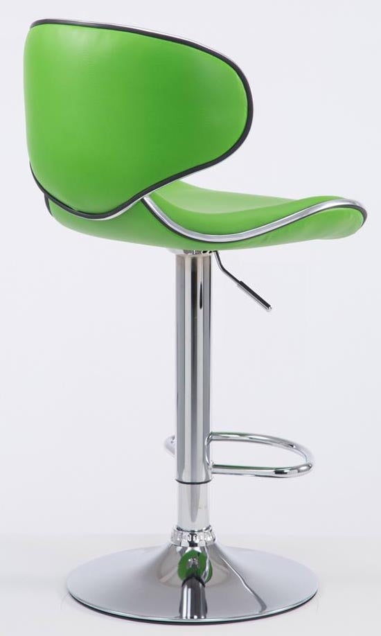 Taburete bar silla bar x2 regulable en altura con reposapiés en sintético verde y metal TDB10126 - 2