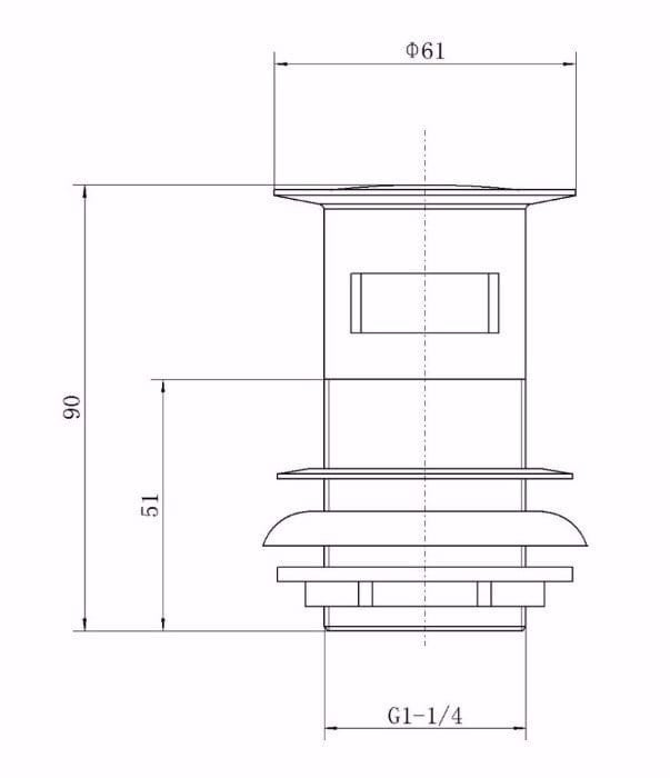 Bonde lavabo or brossé pour vasques sans trop-plein - 4
