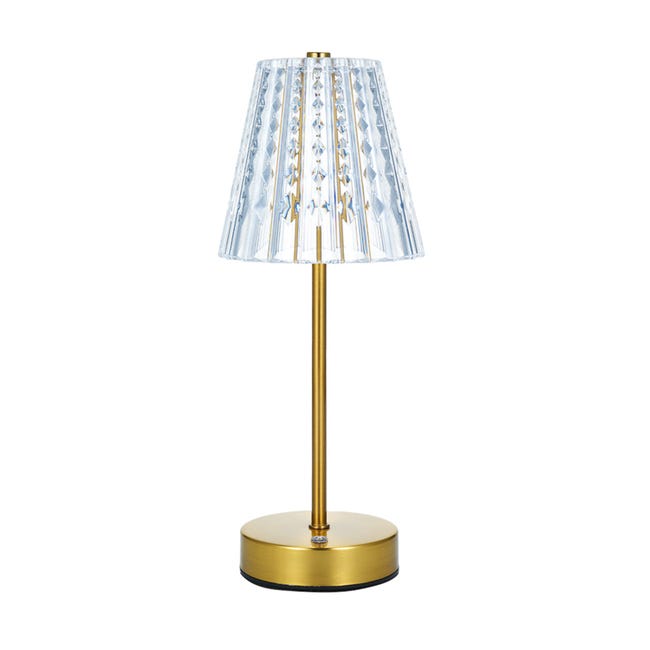 Lampada Da Tavolo In Cristallo E Vetro | Comodino 38 Cm Con Attacco E27 | Argento Trasparente Per Soggiorno