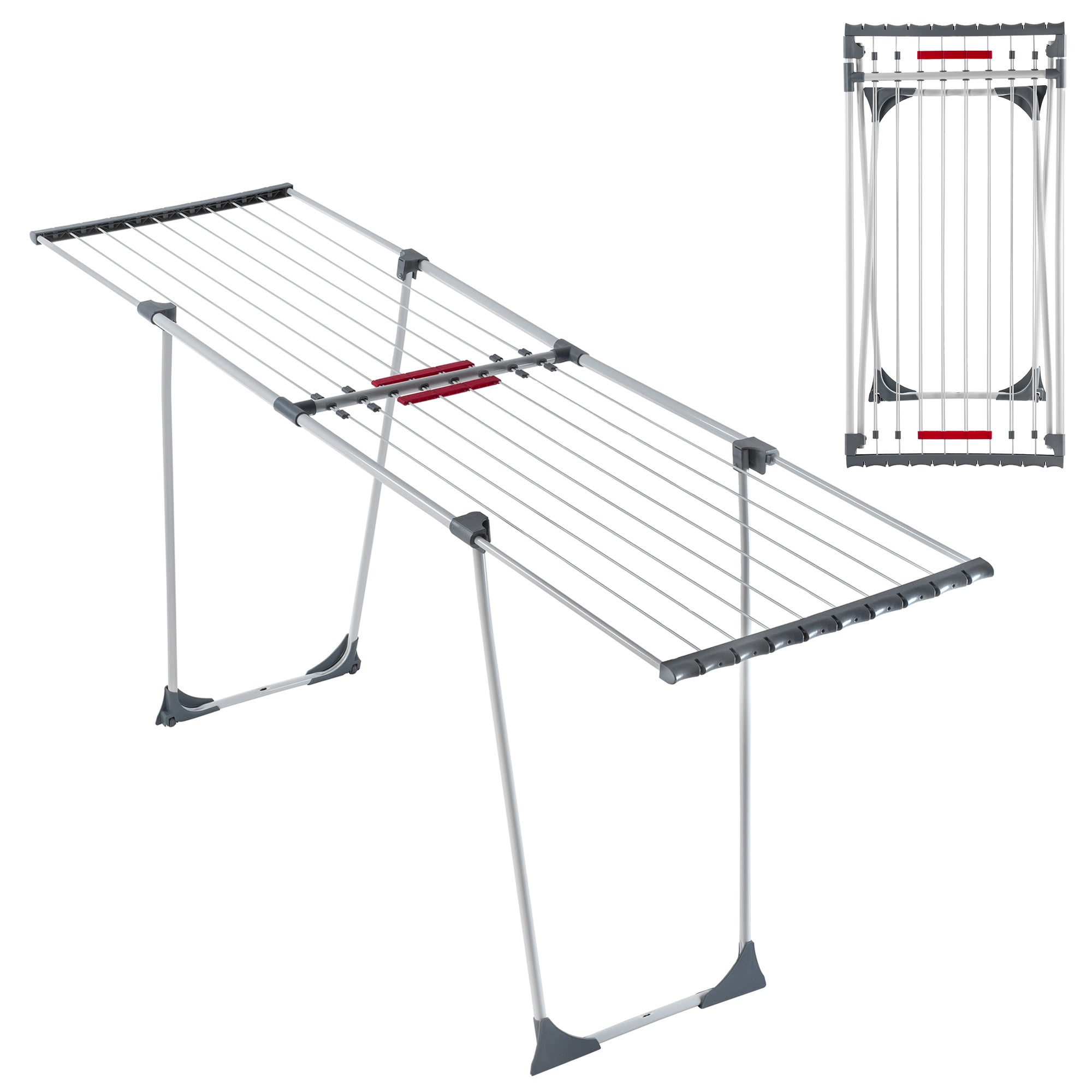 SUSZARKA NA PRANIE STOJĄCA DUŻA XXL MOCNA STALOWA 20m DO UBRAŃ NA BIELIZNĘ