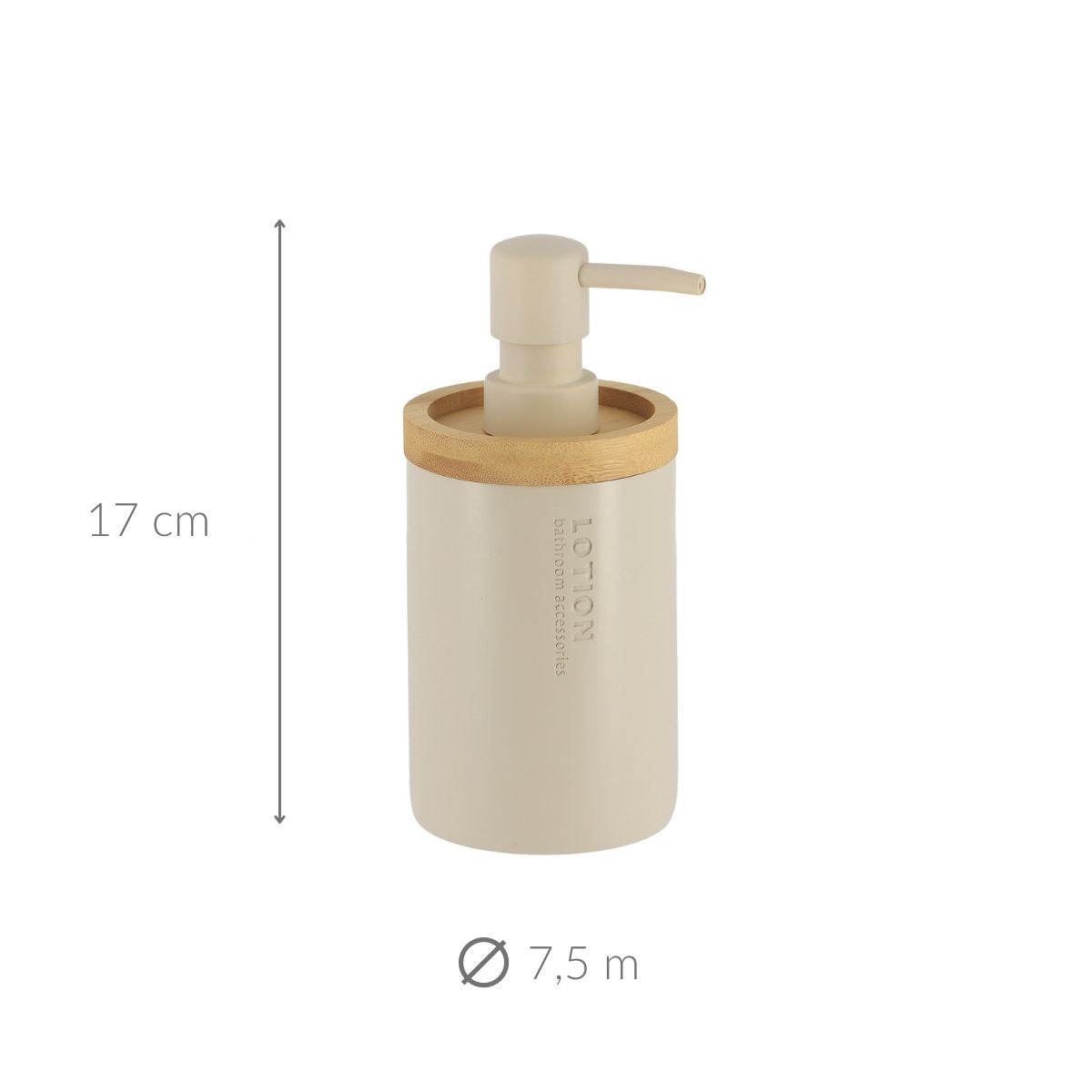 Distributeur a savon polyresine 280 ml - beige/bambou - Tendance - 2