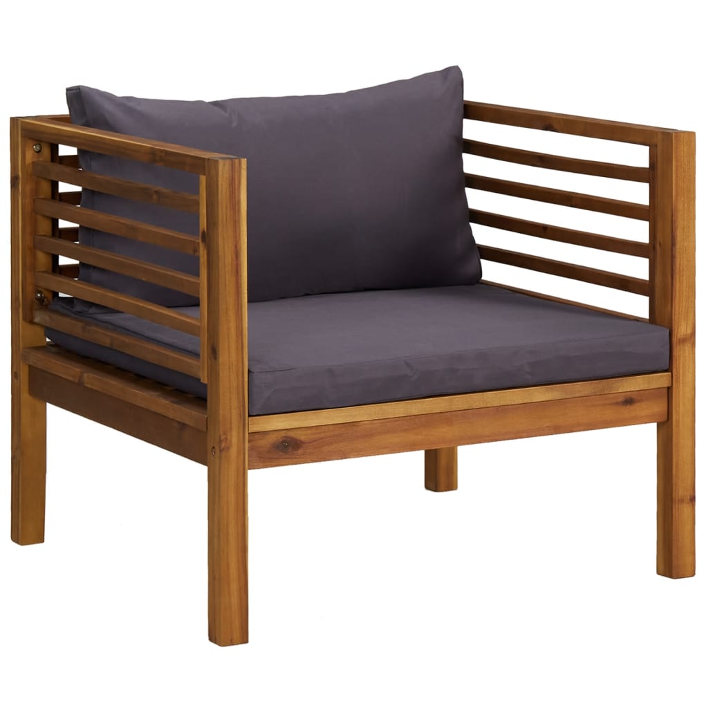 Salon bas de jardin en Bois Gris 5 personnes - 5