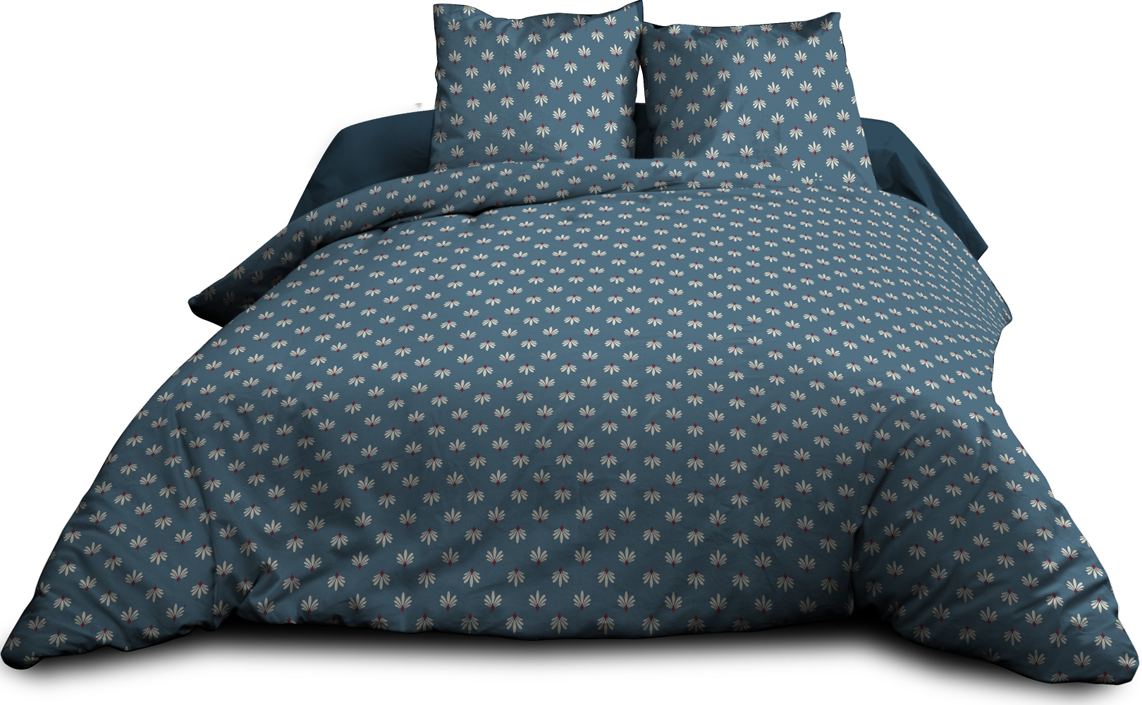 Parure Drap plat + drap-housse 140x190 + 2 T - Pur coton 57 fils - Alya - 3