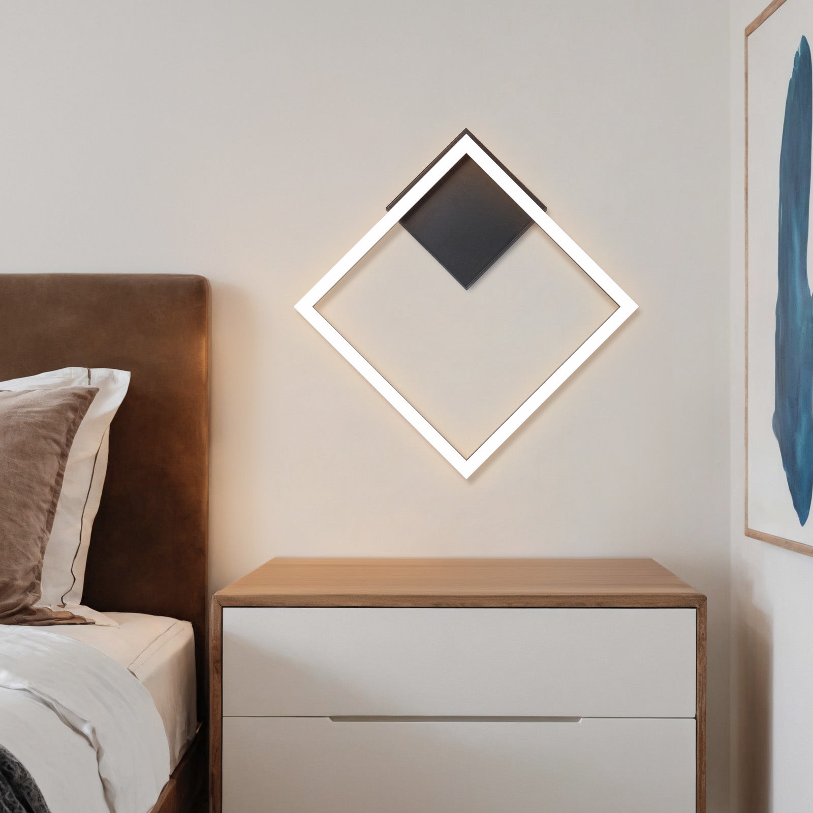 NETTLIFE Lampa sufitowa LED do kuchni, lampa sufitowa o ciepłej bieli, czarnym, nowoczesnym designie 3000K 12W - 3