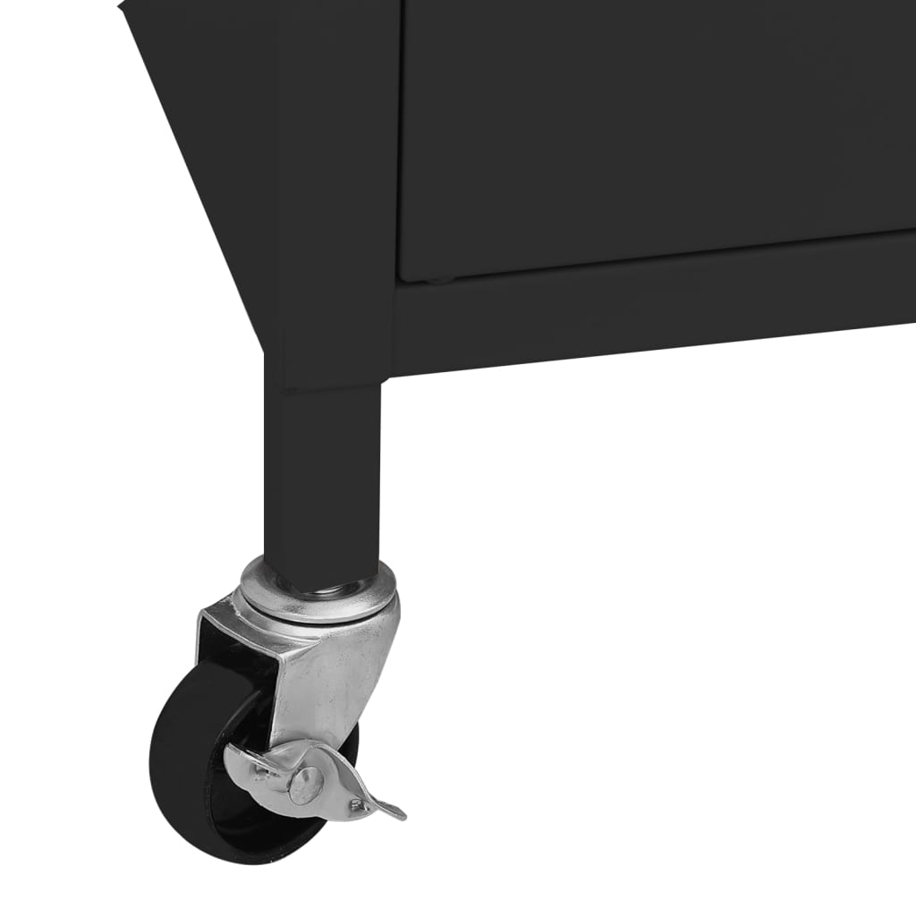 Mueble de almacenaje | Armario de almacenamiento acero negro 60x35x56cm CFW712772 - 8