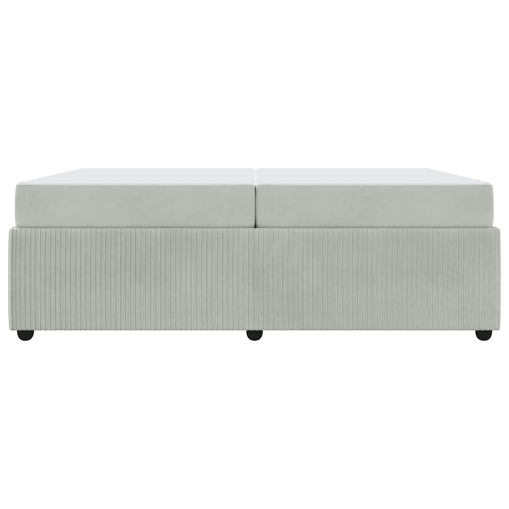 Cadre de lit gris clair, tissu, pour la chambre, 200 × 200 cm - 5