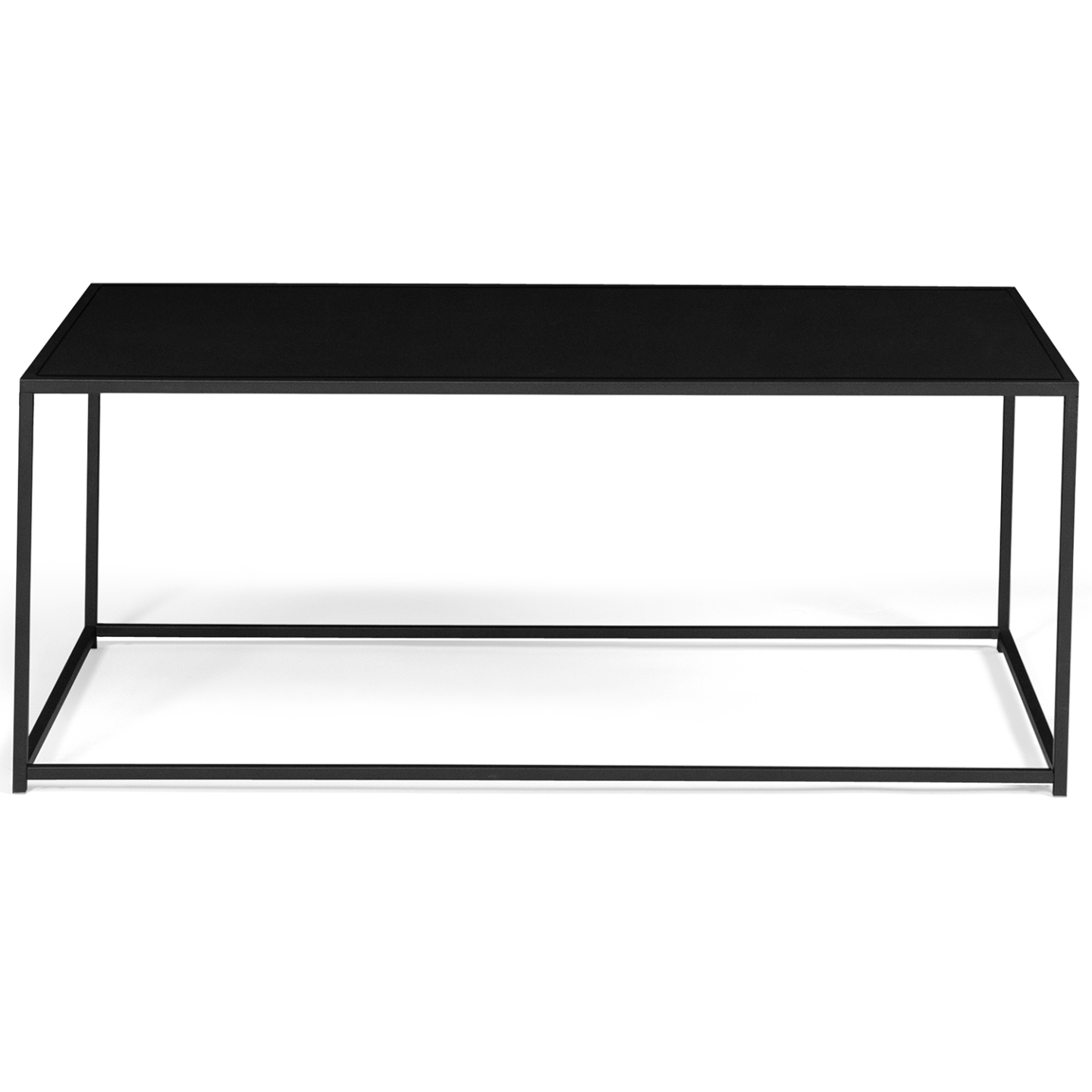 Table basse rectangulaire DAVIS 113 cm en métal noir mat design industriel - 4