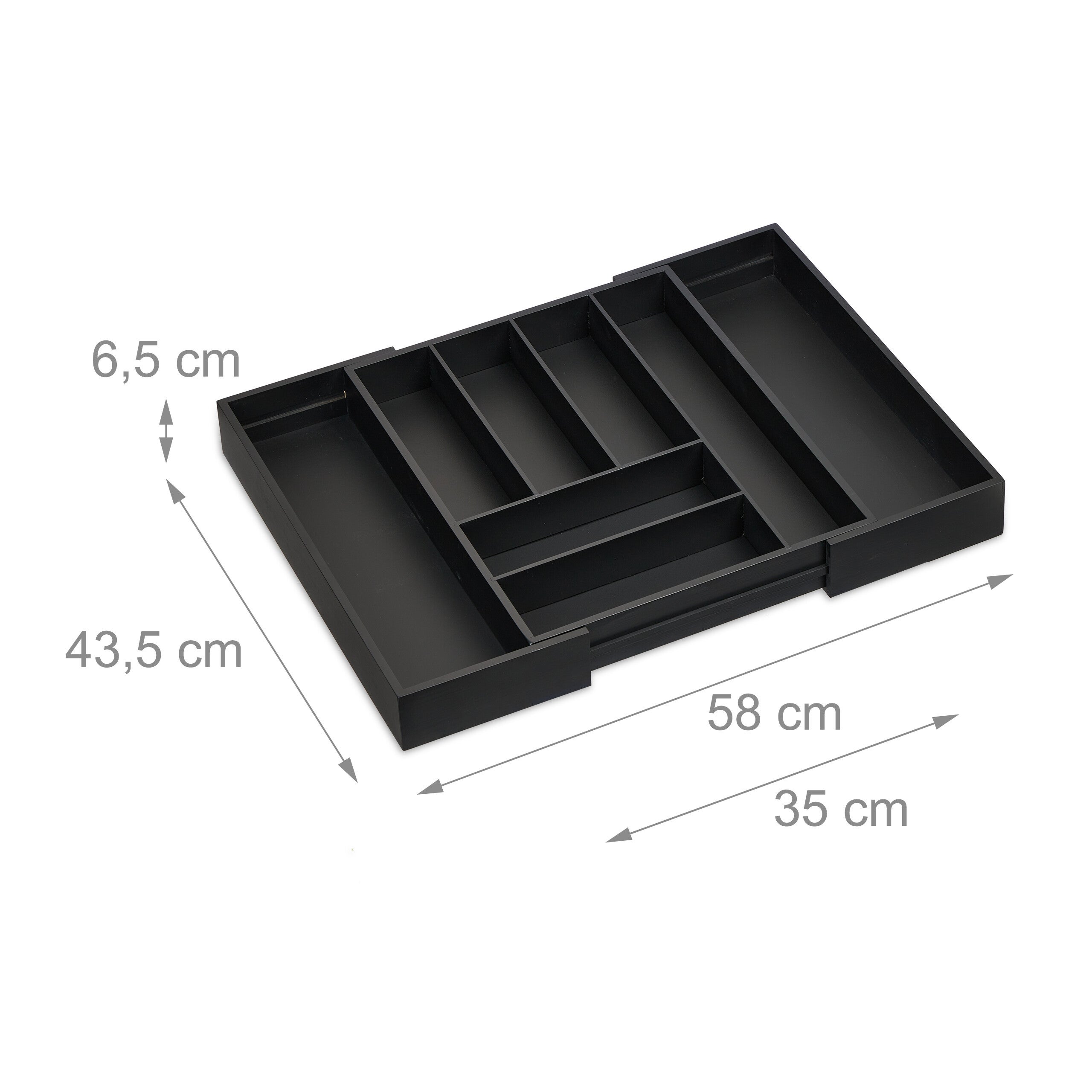 Portaposate In Bambù Per Cassetto - 43x30x6 Cm, 6 Scomparti - Foto 6
