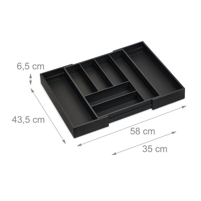 Portaposate In Bambù Per Cassetto - 43x30x6 Cm, 6 Scomparti - Foto 6