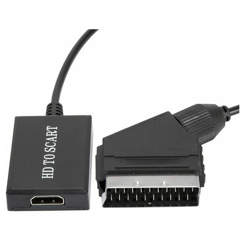 Dioche Ingresso HDMIInterfaccia Multimediale HD a Cavo SCART - Adattatore Convertitore da Alta Definizione a SCART per TV, VHS, Videoregistratore, DVD, Supporto PAL e NTSC, Plug and Play, Uso
