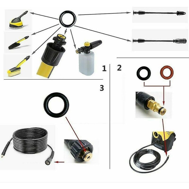 20 sztuk zestawu uszczelek Karcher K2 K3 K4 K5 K6 K7, uszczelka ortycna, uszczelka 2.640-729.0 - 5