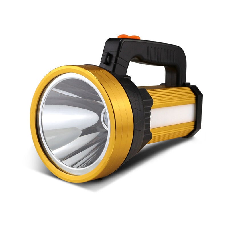 Latarka LED, akumulatorowa, wodoodporna IPX4, przenośna lampa kempingowa, 10000 mAh, ręczny reflektor (złoty)