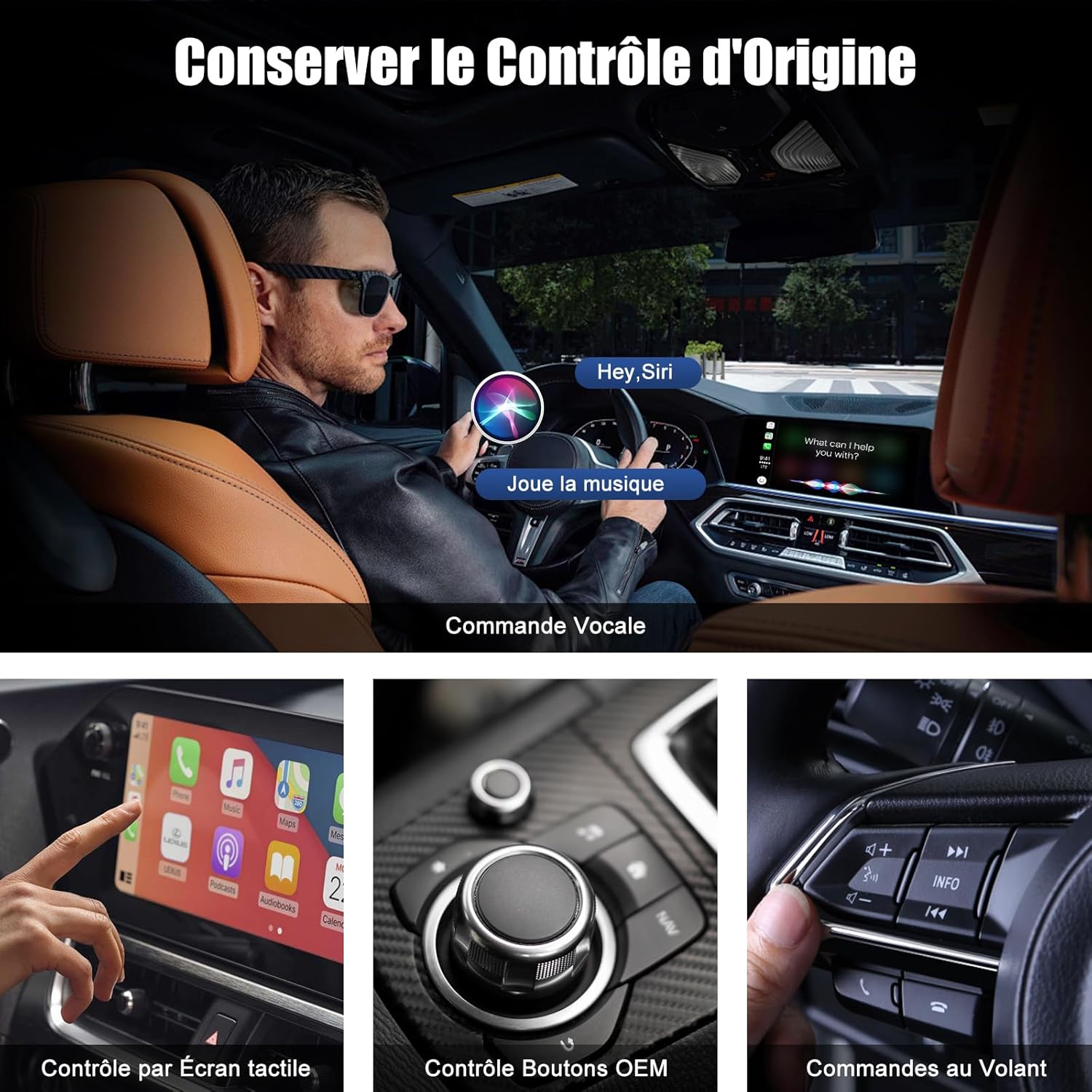 Adaptateur vidéo CarPlay sans fil, compatible Netflix, YouTube, TikTok, pour iPhone, filaire vers sans fil - 4