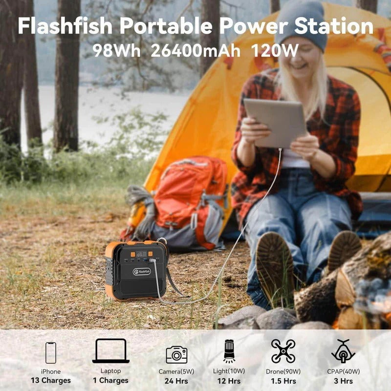 FLASHFISH A101 Batterie Externe Portable 120W - Station Électrique 98Wh - Alimentation Nomade Camping Voyage - 7