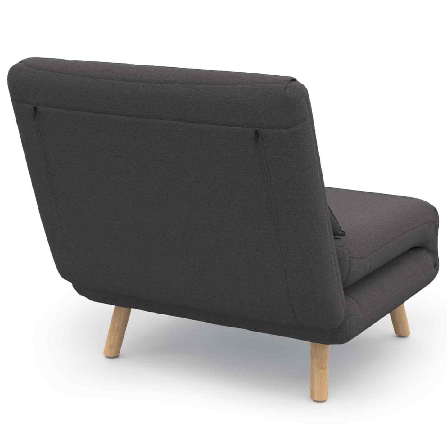 Fauteuil convertible ROMEO lit d'appoint 1 place 80x190 cm tissu gris anthracite - 5
