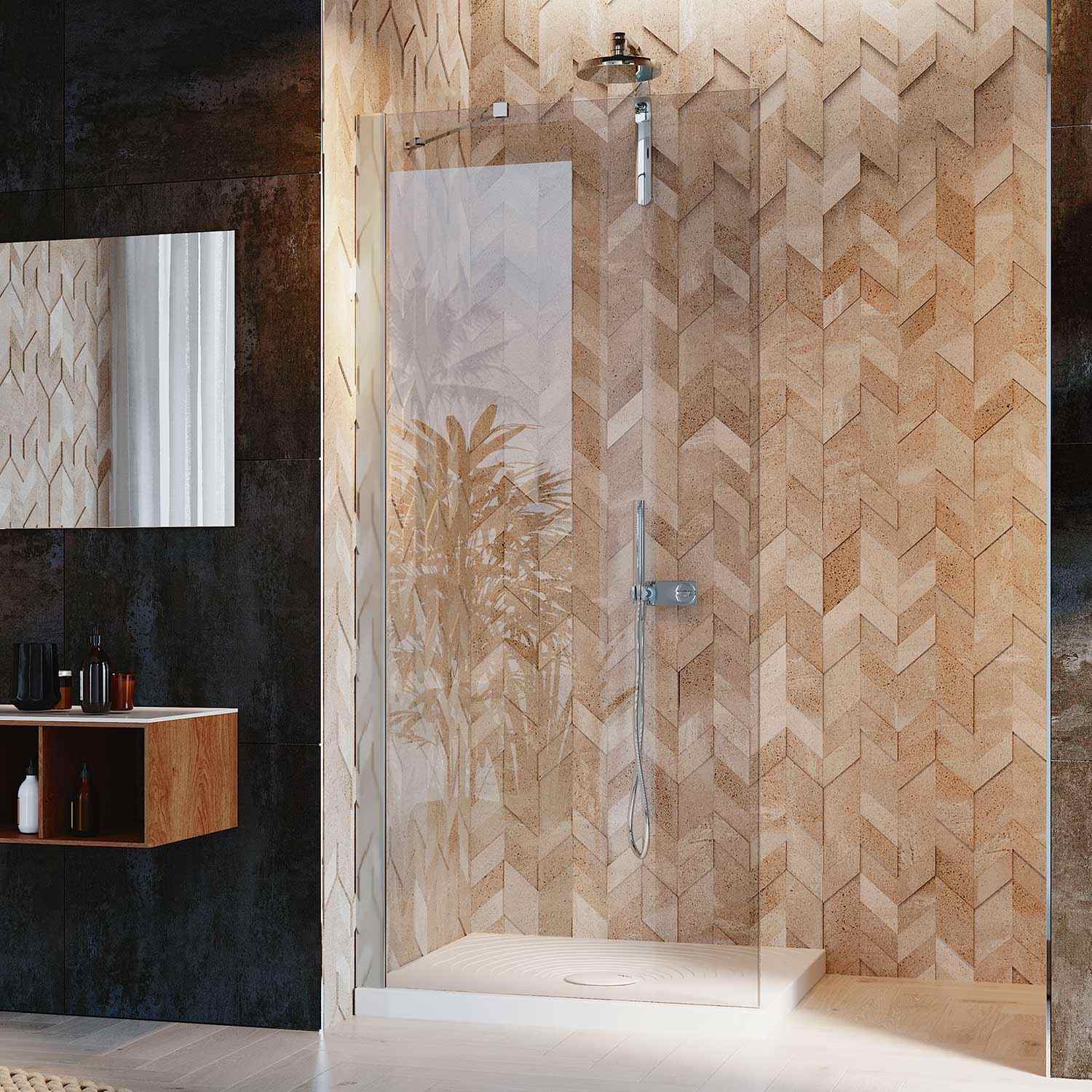 Paroi De Douche Walk-in Mexen Kioto-X 80 X 80 Cm, Transparent 10 Mm Nickel Brosse 800 080 202 97 00 080 X 96835325