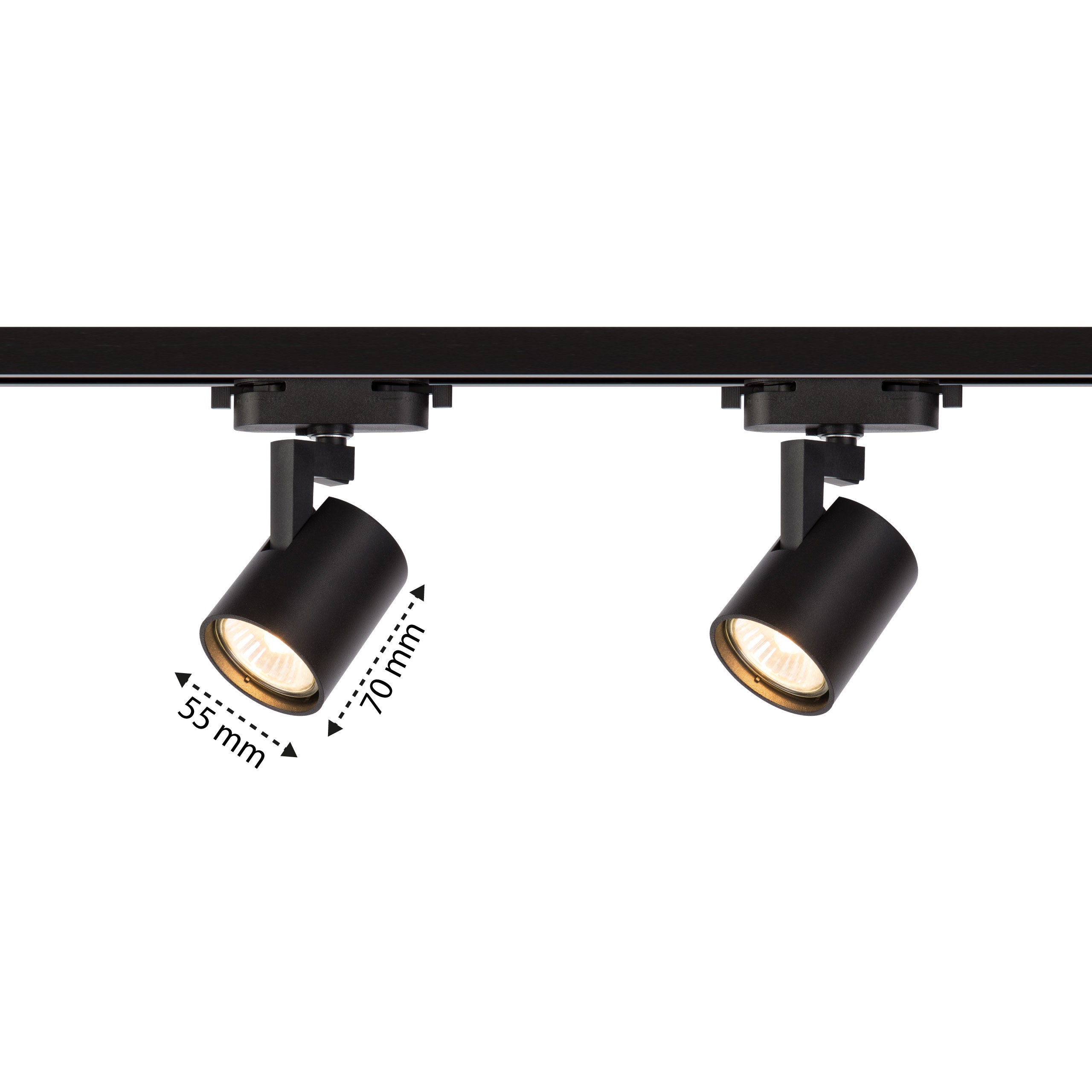 Zestaw szynowy tracklight 1-faza 2m 4x reflektor GU10 czarny mat IP20 XUDO - 2