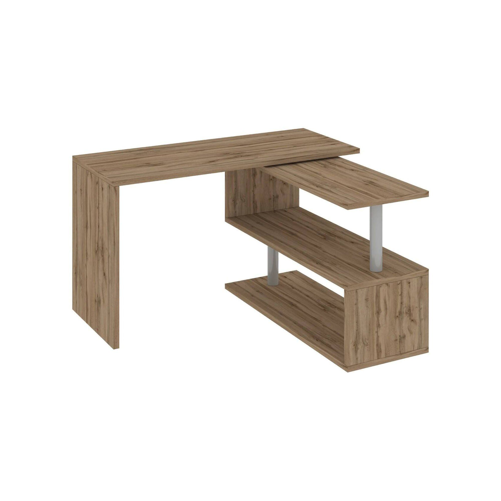 Scrivania Candido, Scrittoio angolare porta PC, Tavolo multiuso