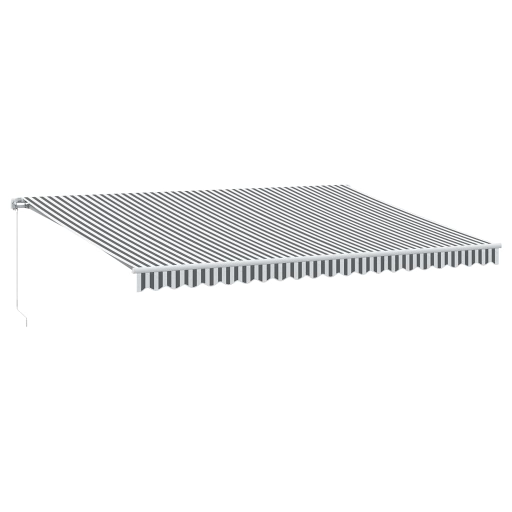 VidaXL Tenda Sole Retrattile Manuale con Parasole 4x3m Gialla Bianca
