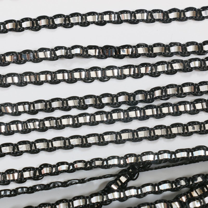 Dekoracja ścienna z cekinami, drzwi ekranowe, pokój z frędzlami, 100 x 200 cm, czarny - 2