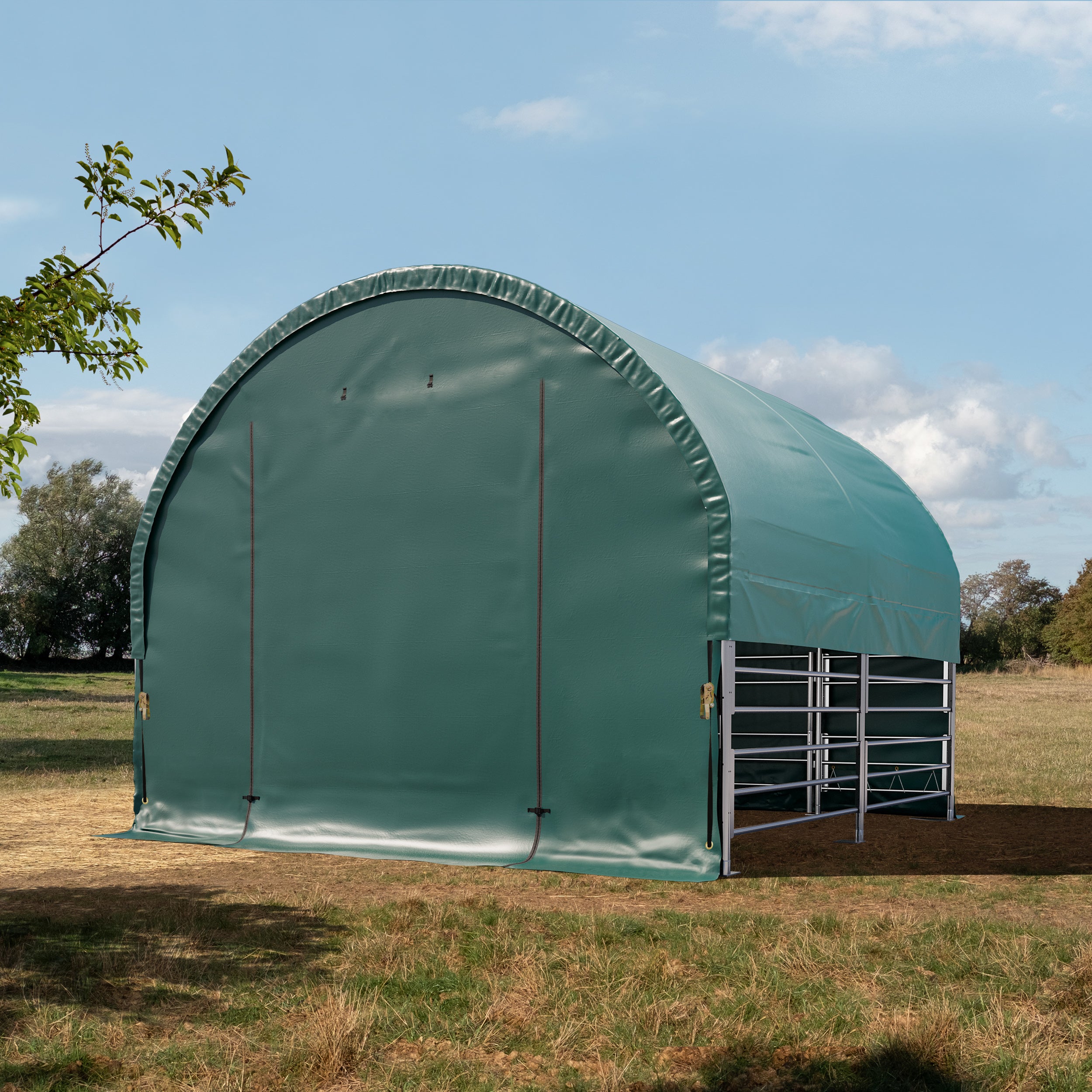 Namiot pastwiskowy 4x4 m plandeka PCV 2300 Newton - podłoże ziemia