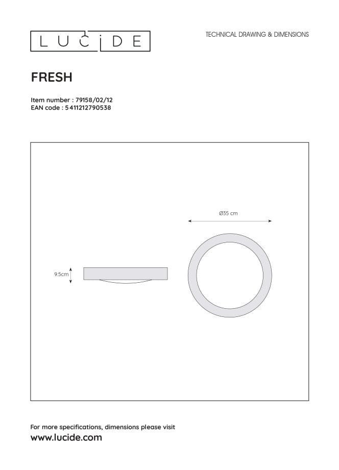 Fresh-plafonnier Rond De Salle De Bain Ø35cm - - 4