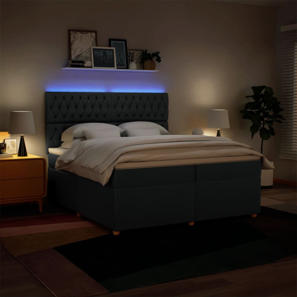 Maison Exclusive - Sommier à lattes de lit avec matelas Bleu 200x200 cm Tissu - 5