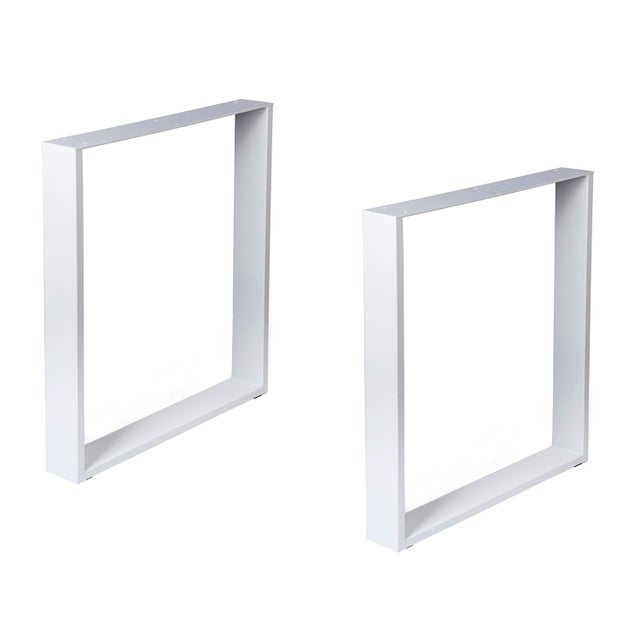 REI | Lot de 2 pieds pour tables de style industriel | 580 x 80 x 712 mm | Fabriqué en acier | Finition Poro Blanc | Fixation par vis | Supporte