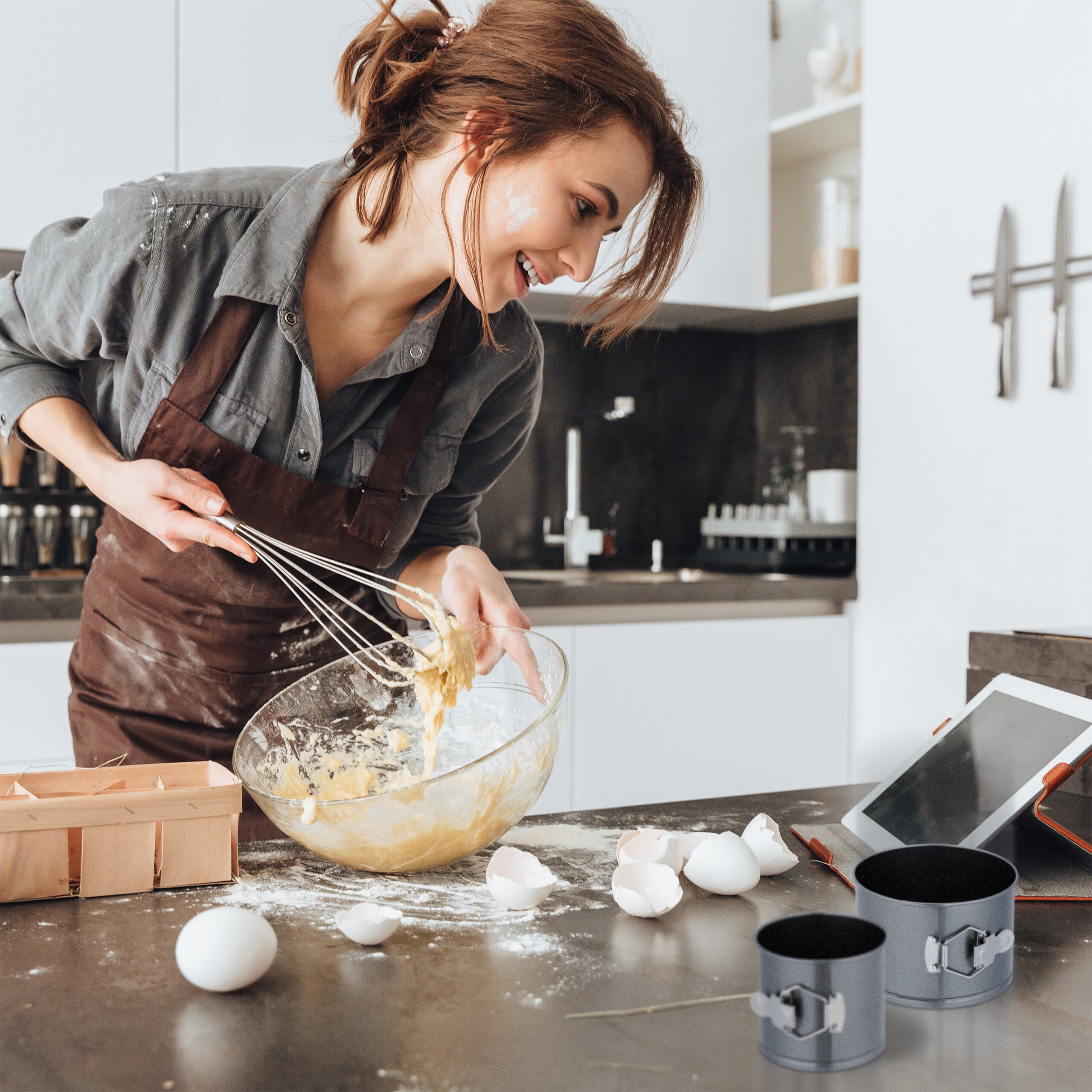 Set 4 Teglie Forno Rotonde Relaxdays - Acciaio Inox Antiaderente, Ø12-18cm - Foto 10