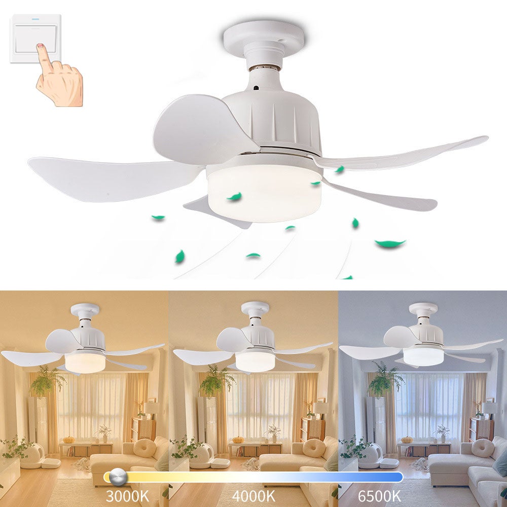 NETTLIFE Ventilatore da soffitto LED con illuminazione - 39,5 cm Moderno, grande e silenzioso