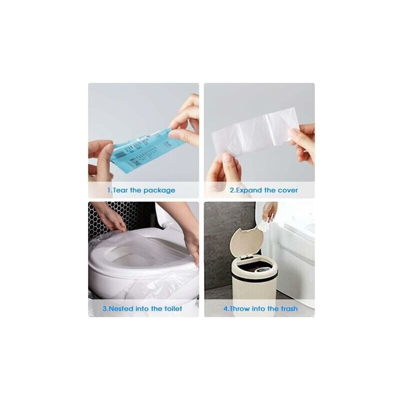 WC Jetable, Protection Toilette wc Jetable 100 PCS Couvre Siege Lunette wc Emballage Individuel , Standard Cuvette Toilette Papier - 3