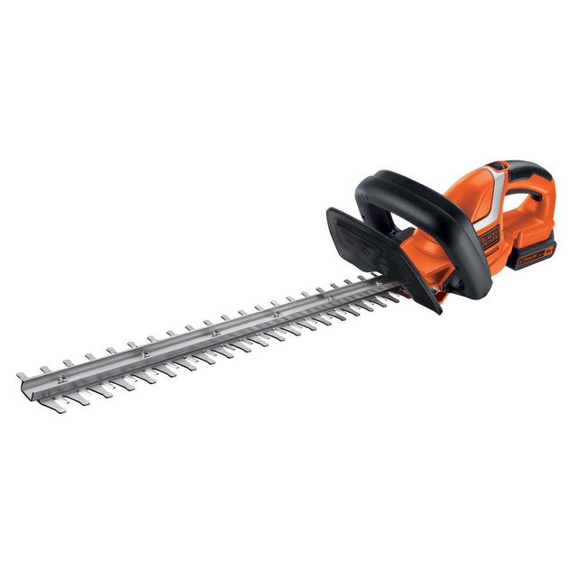 Elektryczne nożyce do żywopłotu Black & Decker 45 cm ostrze diamentowe i bateria 18V