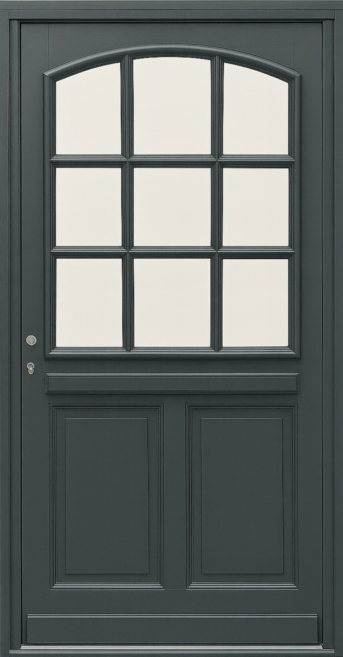 Porte D'entrée Bois Vitrée Alexa Gris Anthr, H215 X L80 Cm Côte Tableau, P.droit Gd Menuiseries - 2