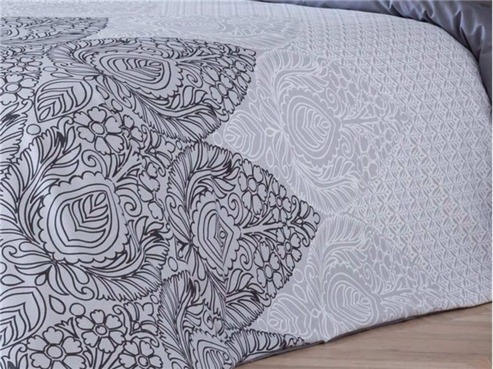 Juego de funda nórdica 3 piezas baza color gris para cama de 160 cm