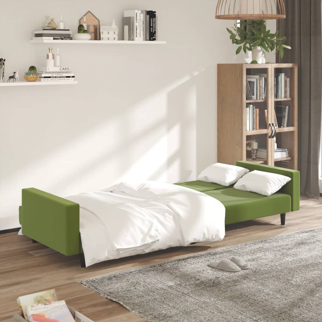 Canapé-lit | Lit simple | Canapé convertible à 2 places vert clair velours CFW49881 - 3