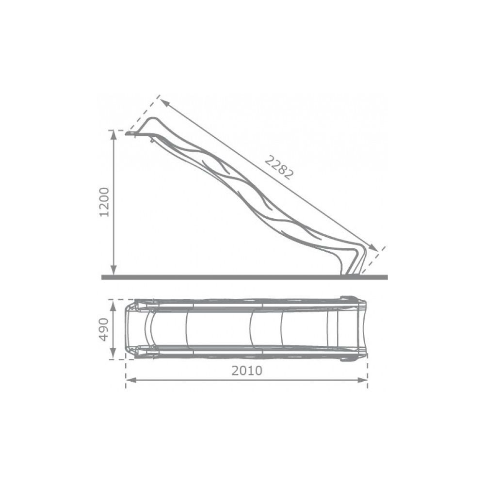 Glissière de toboggan en PEHD reX 230cm Anthracite Kbt - 6