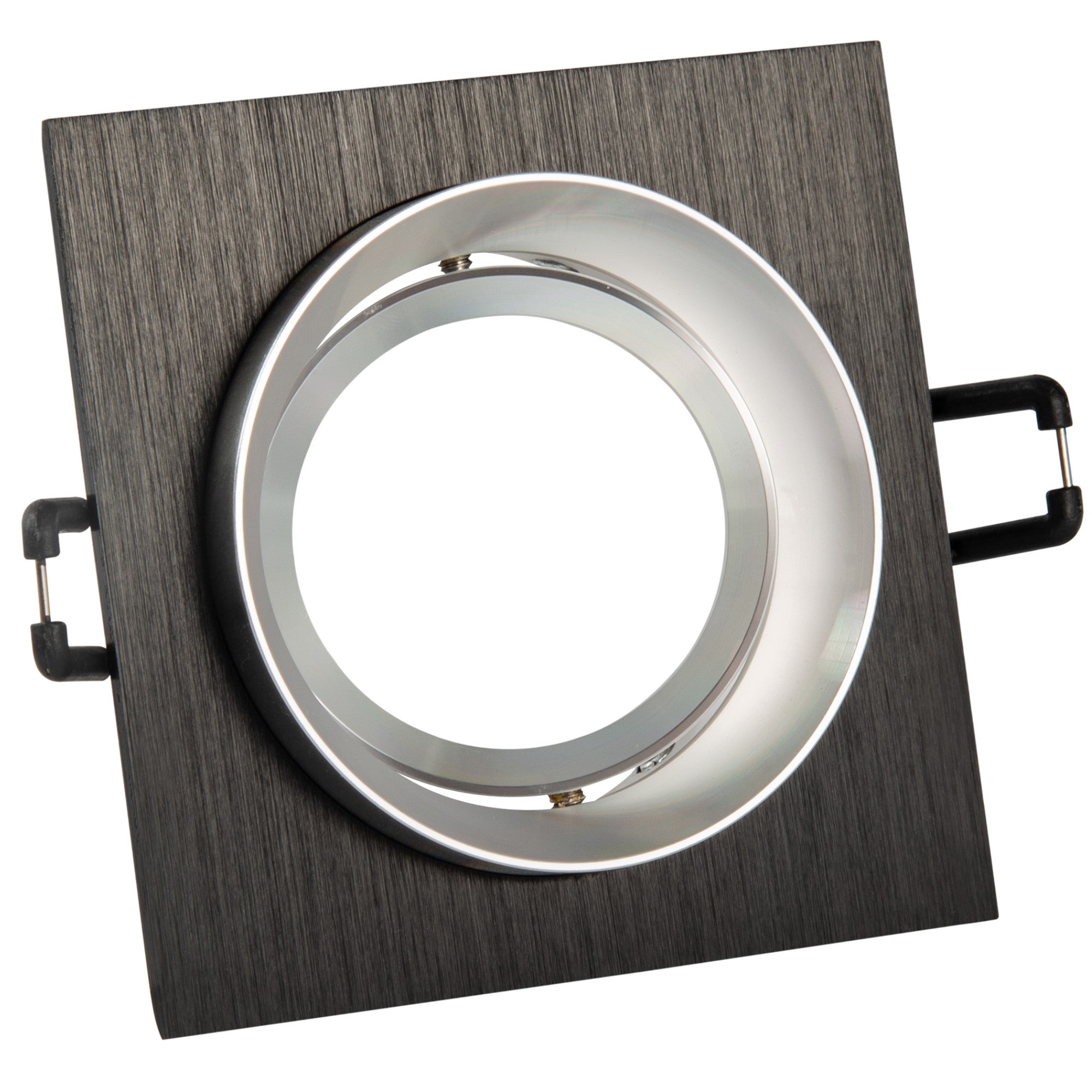 Oprawa sufitowa wpuszczana podtynkowa Lika czarno-srebrna 1xMR16x8W kwadratowa ruchoma IP20 wym: 3,2 x 9,2 x 9,2 cm metal Polux