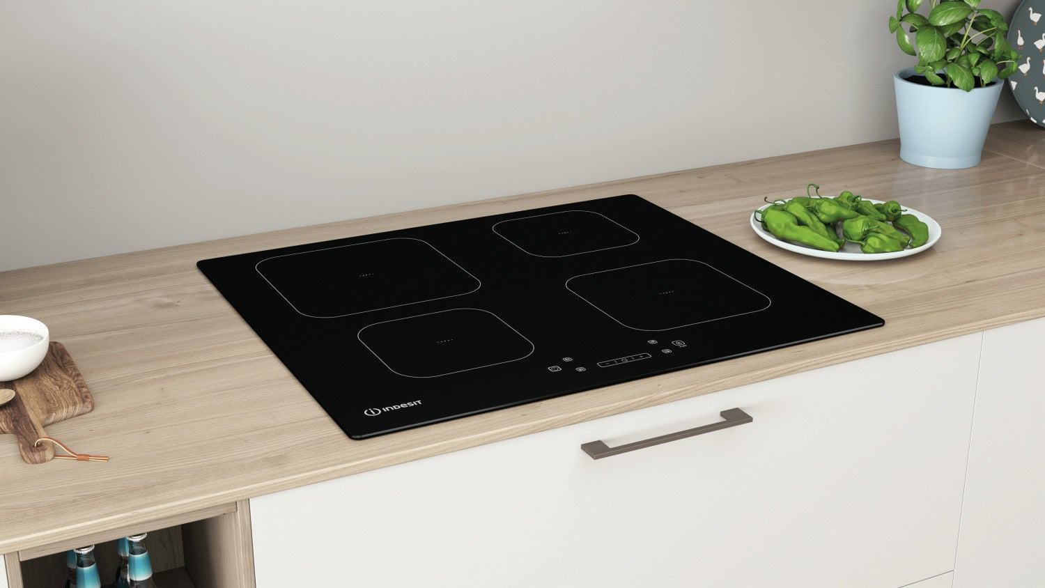 Indesit IS 83Q60 NE Placa de cocina empotrada negra 59 cm Inducción 4 fuegos - 4