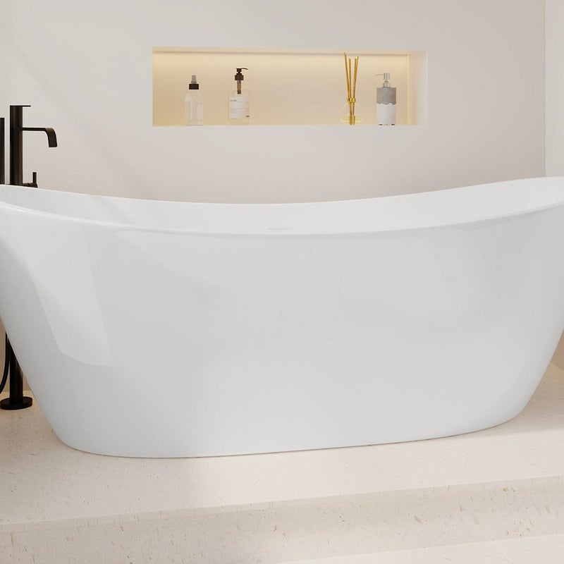 Wanna wolnostojąca biała - 360 l - Akryl - 190 x 89 x 72 cm - BORAZA