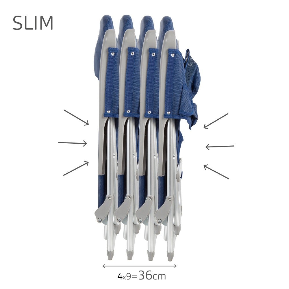 Silla de playa multiposición plegado slim c/cojín y bolsillo Aktive - 3