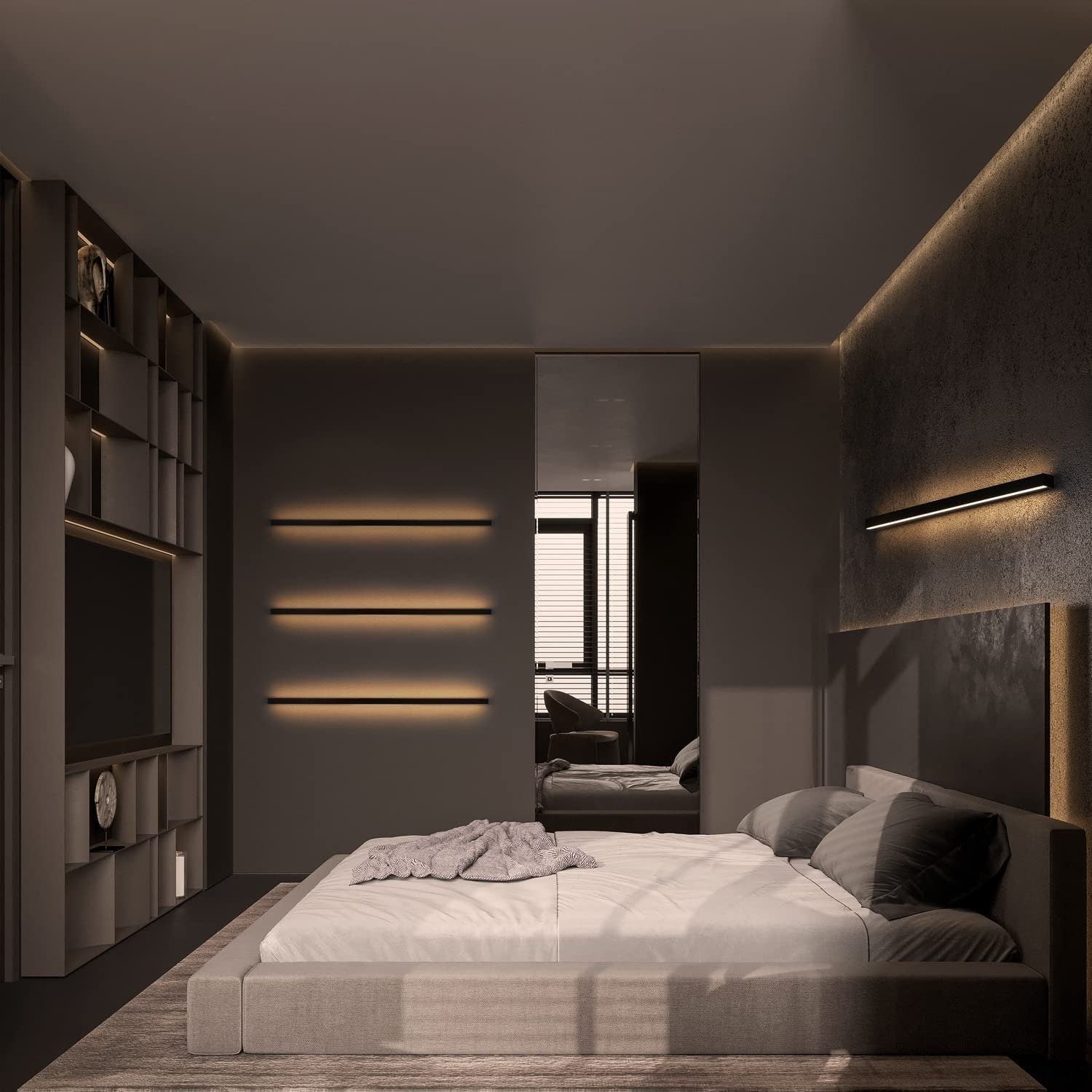 NETTLIFE Lampada da parete a LED per interni - Lampada moderna da corridoio Up Down da 80 cm 27 W bianca calda - 5