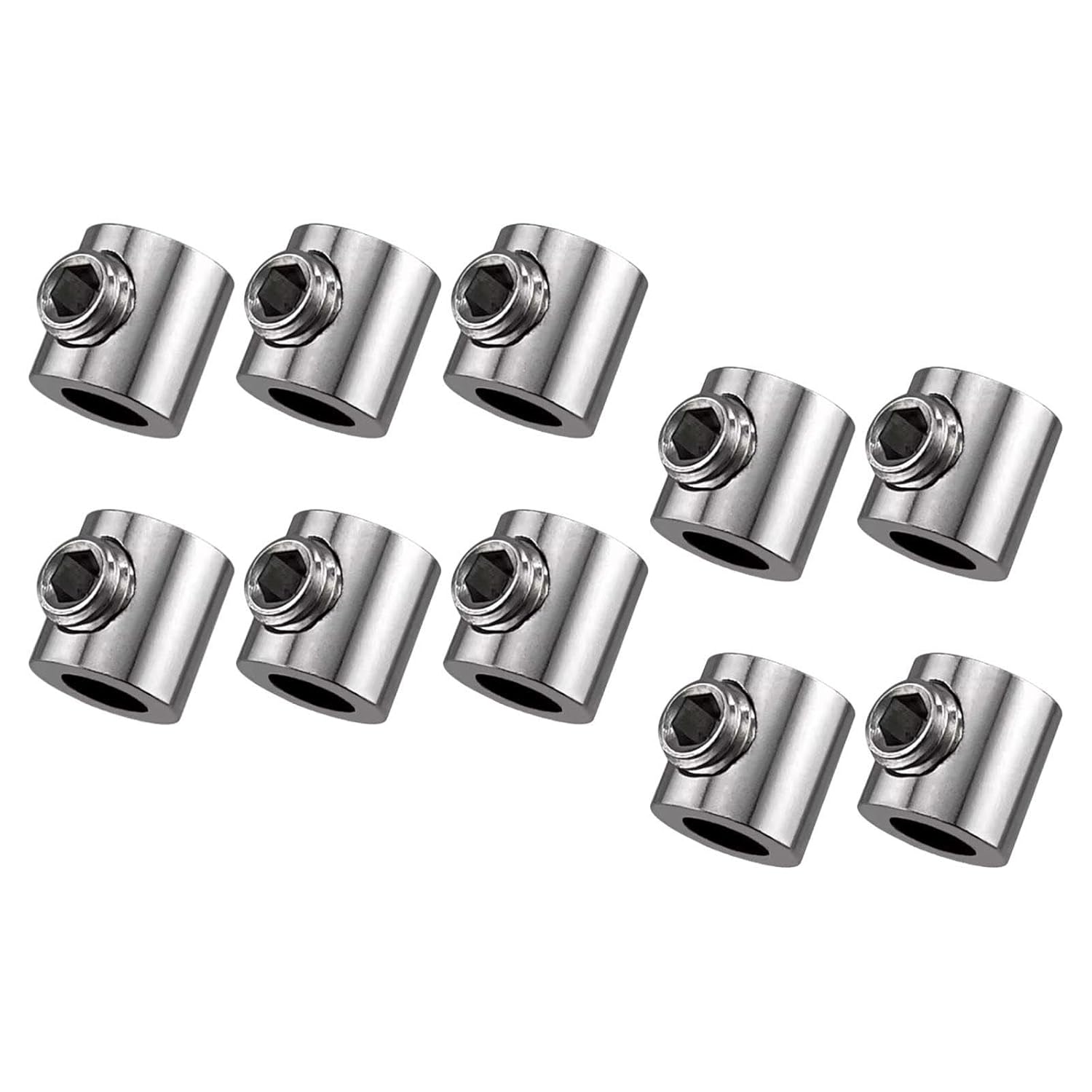 Lot de 10 Serre-Câbles à Assemblage,Serre Cable Trou Unique En Acier Inoxydable, Serre-Câbles Polyvalents pour Câbles Métalliques de 1 à 1,5 Mm - 4
