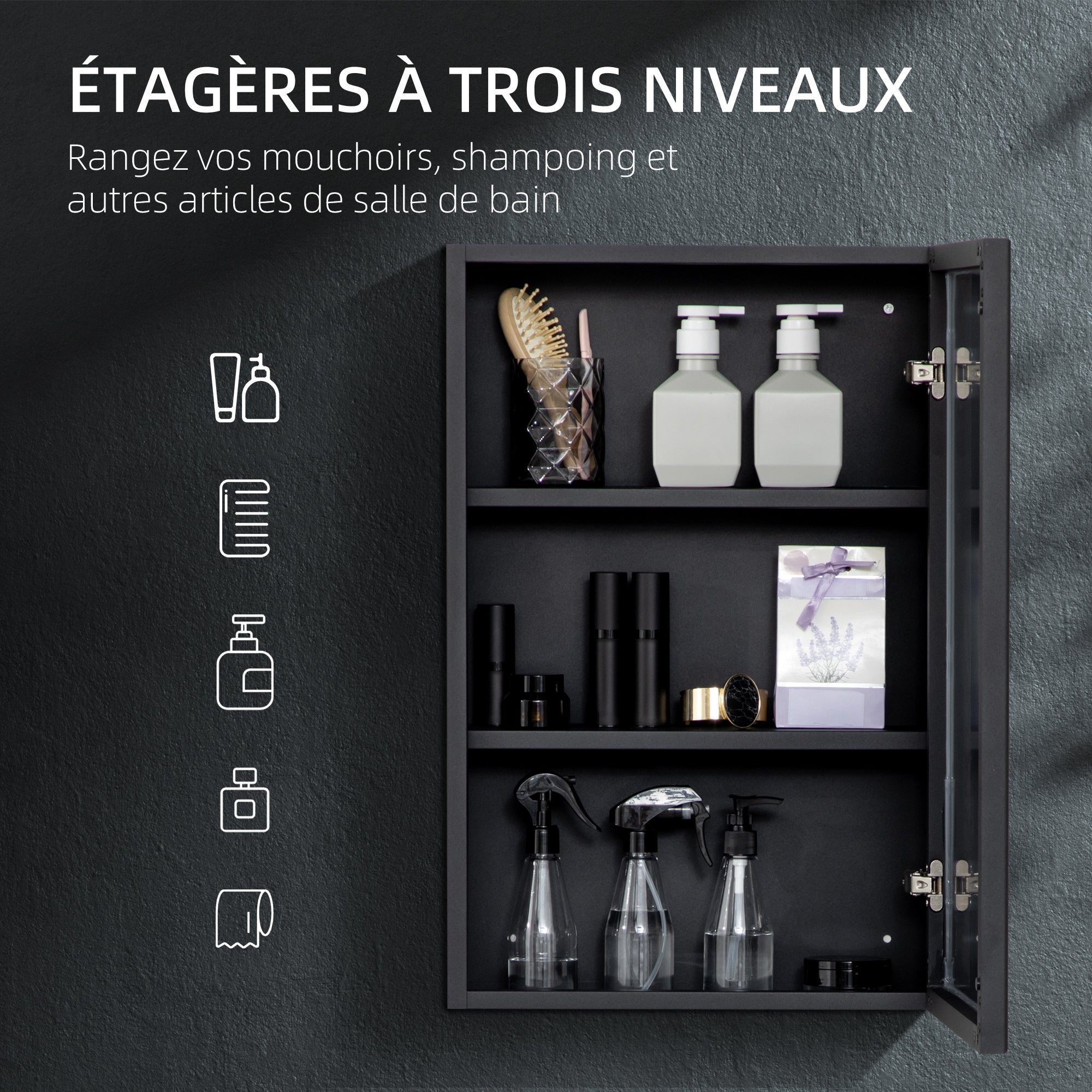 Armoire à miroir Acier inoxydable kleankin - 4
