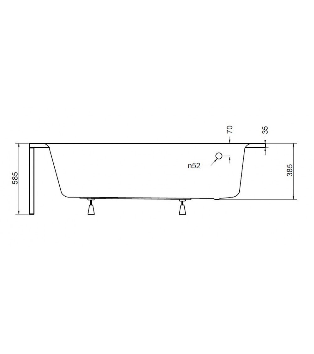 Baignoire d'angle asymétrique Oriego 150 Cm Gauche Avec Tablier - 6