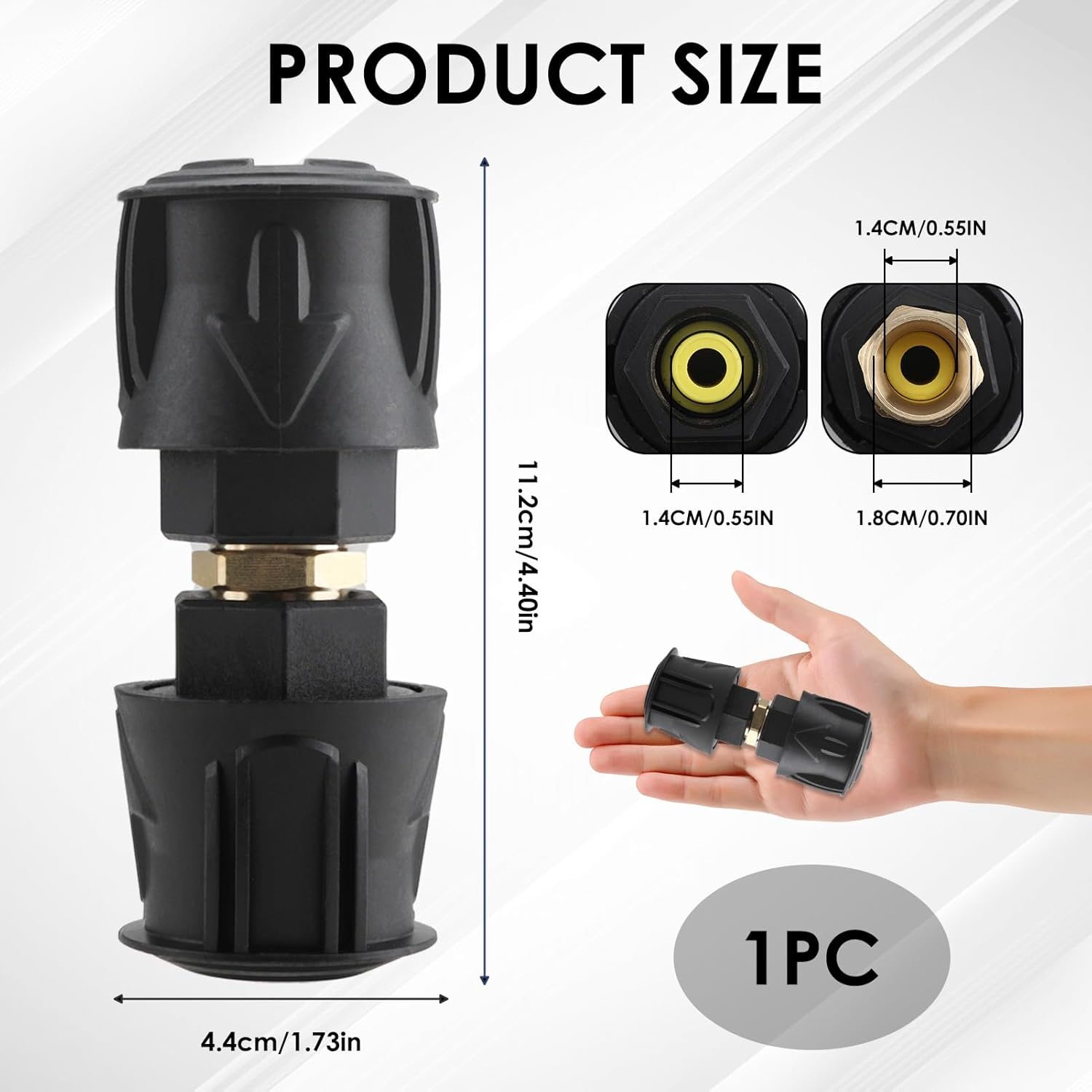 Adaptateur Tuyau de Nettoyeur Haute Pression M22 – Quick Connect pour Karcher K2-K7, Lot de 2 Raccords - 2